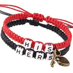 Парные браслеты "Его, её" с замочком и ключом - фото 10038