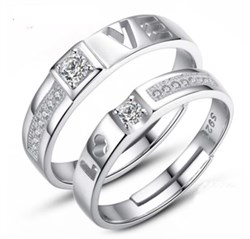 Парные кольца безразмерные "Love" - фото 13100