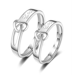 Парные кольца безразмерные "Кельтское сердце" - фото 13964