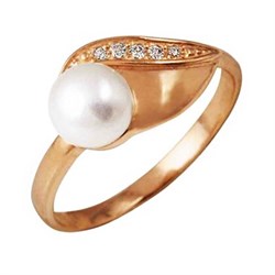 Женское кольцо с жемчугом "Белая ягодка" - фото 14859