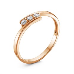 Женское кольцо позолоченное "Линия" - фото 14911