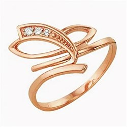 Женское кольцо позолоченное "Золотая лента" - фото 14953