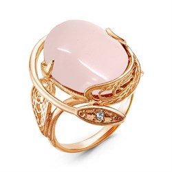 Женское кольцо с розовым кварцем "Блаженство" - фото 15077