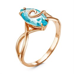Женское кольцо позолоченное "Небесная синева" - фото 15316