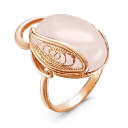 Женское кольцо с розовым кварцем "Искренность" - фото 15369