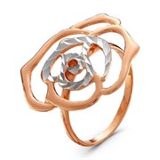 Женское кольцо позолоченное "Роза"