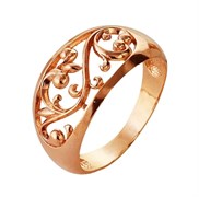 Женское кольцо позолоченное "Хохлома"