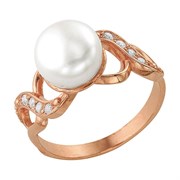 Женское кольцо с жемчугом "Бесконечность"