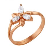 Женское кольцо позолоченное "Цветок исполнения желаний"