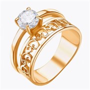 Женское кольцо позолоченное "Виктория"