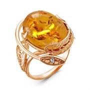 Женское кольцо с янтарем "Блаженство"