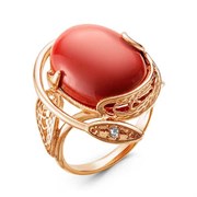 Женское кольцо с кораллом "Блаженство"