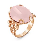 Женское кольцо с розовым кварцем "Новизна"