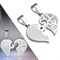 Парные кулоны "Сердце из двух половинок" silver - фото 11459