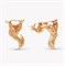 Серьги-гвоздики позолоченные "Лисица" - фото 14397