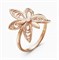 Женское кольцо позолоченное "Золотые цветы" - фото 14981