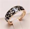 Женское кольцо позолоченное "Черное с золотом" - фото 15227