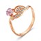 Женское кольцо с розовым фианитом "Сказочный цветок" - фото 15232