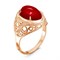 Женское кольцо с кораллом "Вдохновение" - фото 15346