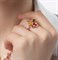 Женское кольцо с цветными фианитами "Цветок" - фото 15399
